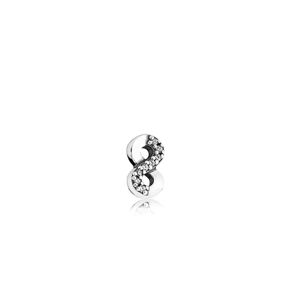 Infinity silver element with clear cubic