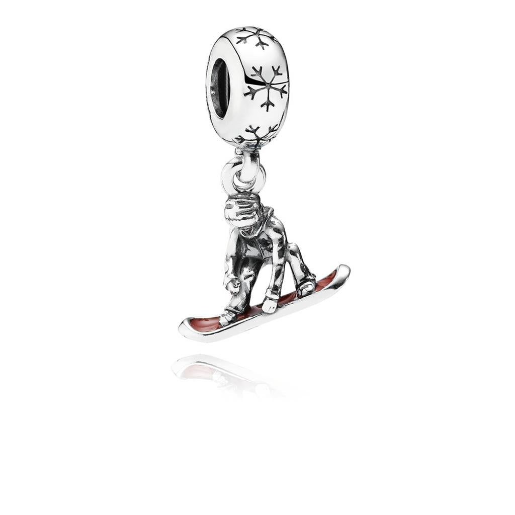 snowboarder, red enamel
