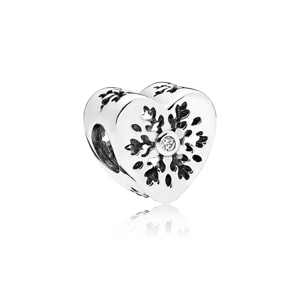Snowflake Heart, Clear CZ