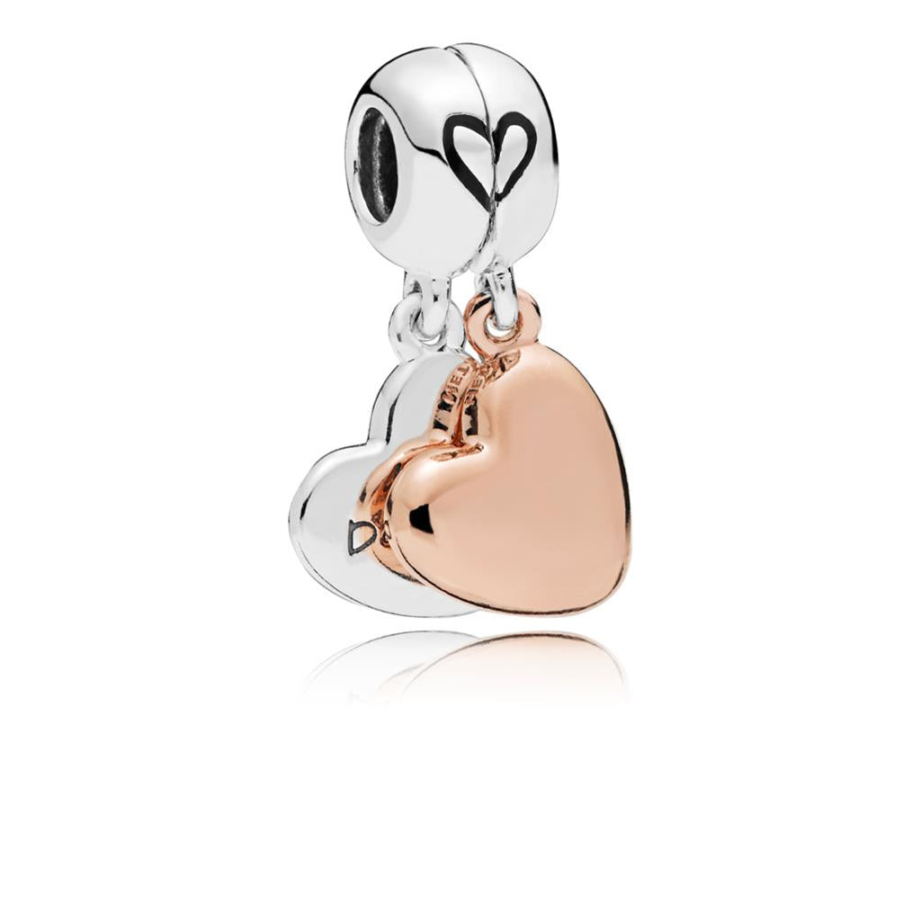 Mother & Daughter Heart Split Dangle Cha