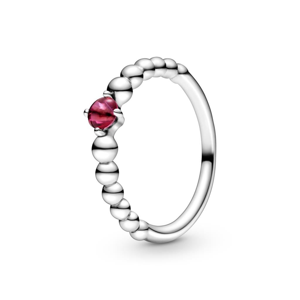 Blazing Red Beaded Ring