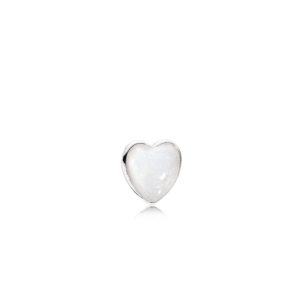 Heart silver element with silver enamel