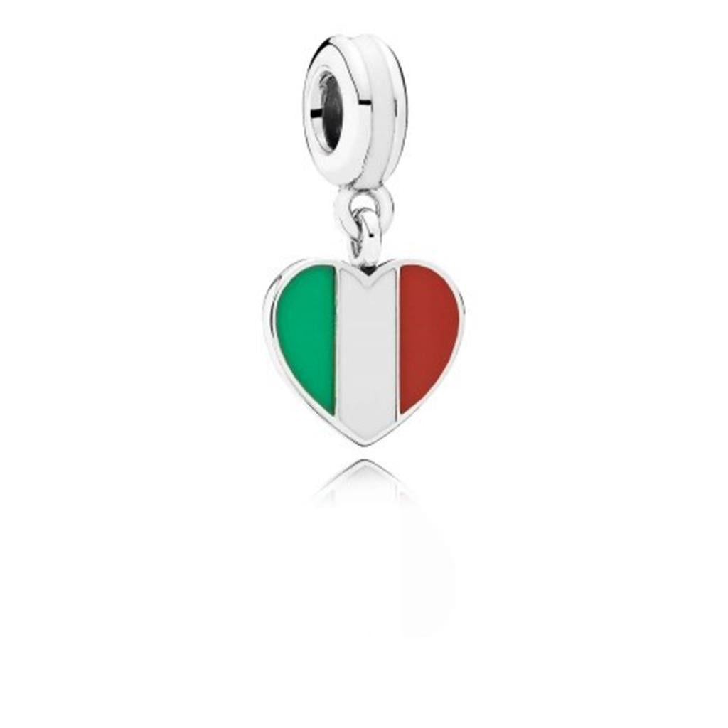 italy heart flag, green, white & red ena