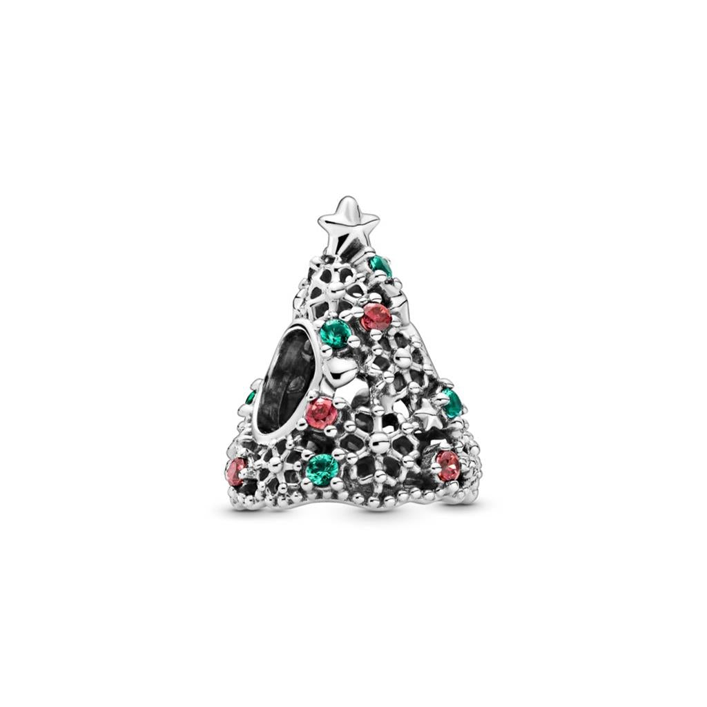 Glitter Christmas Tree, Red CZ & Green C