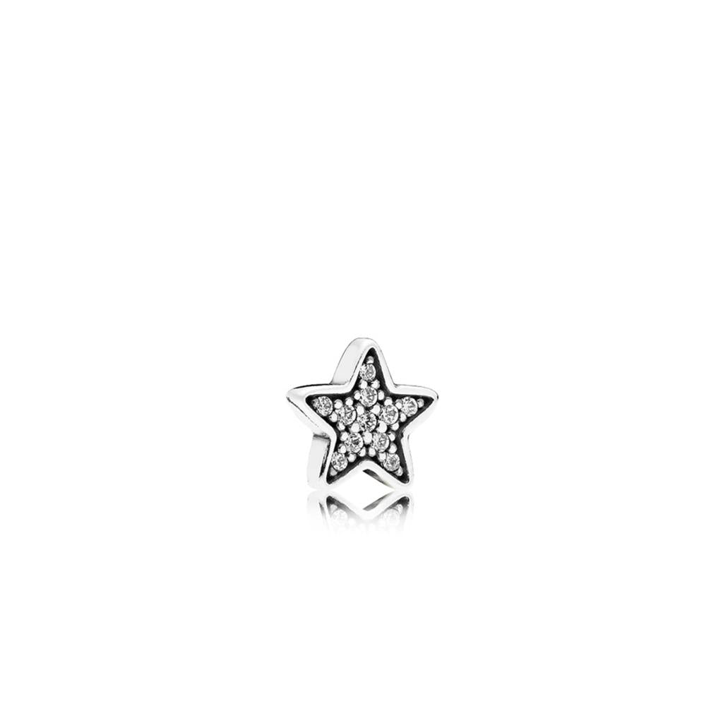 Star silver petite element with clear cu