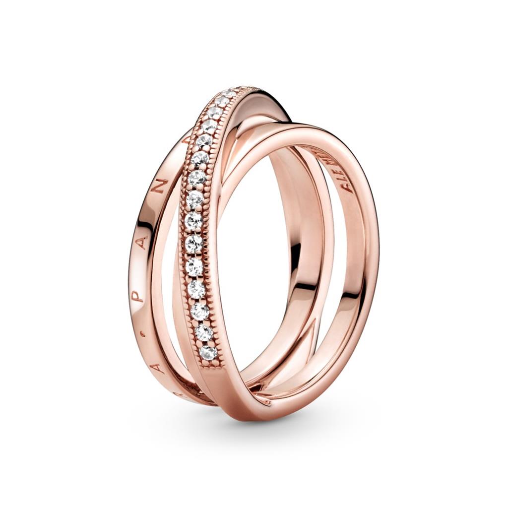Crossover PaveTriple Band Ring
