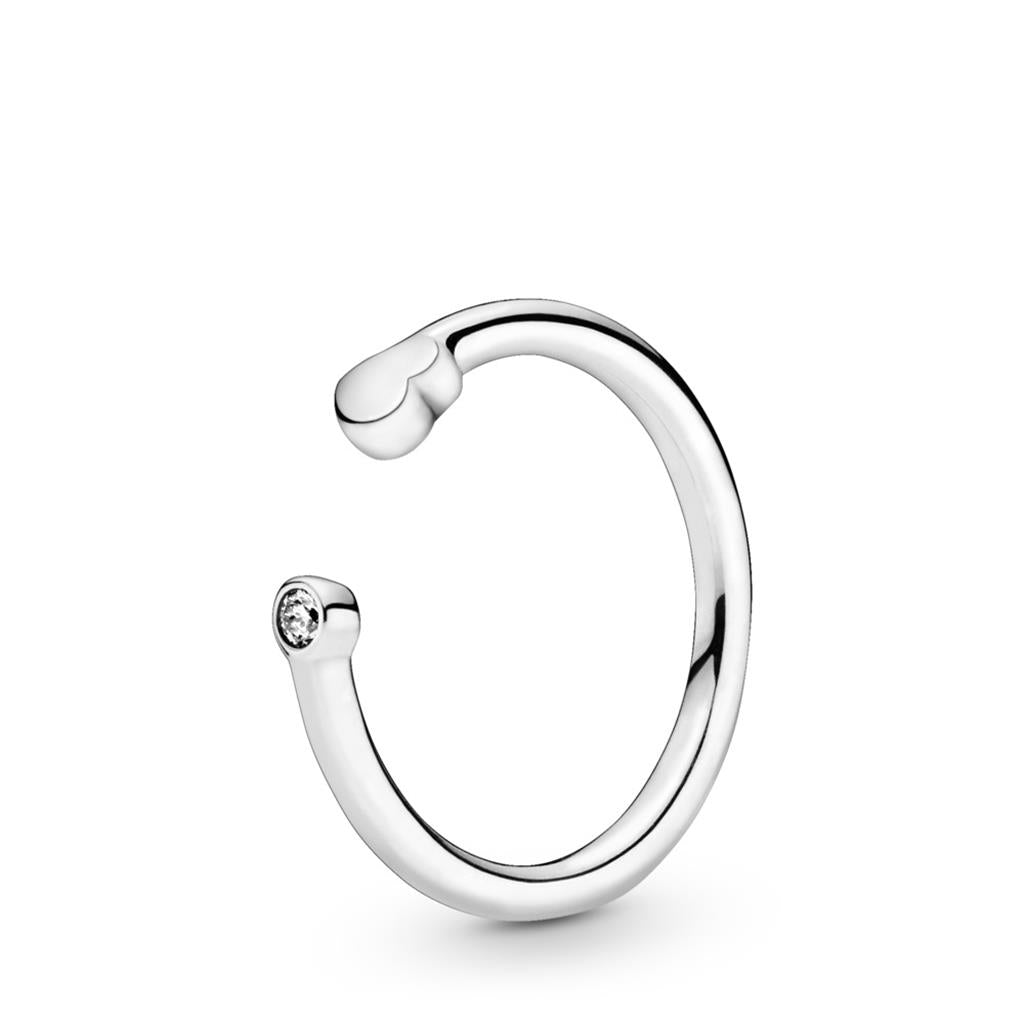 Polished Heart Open Ring