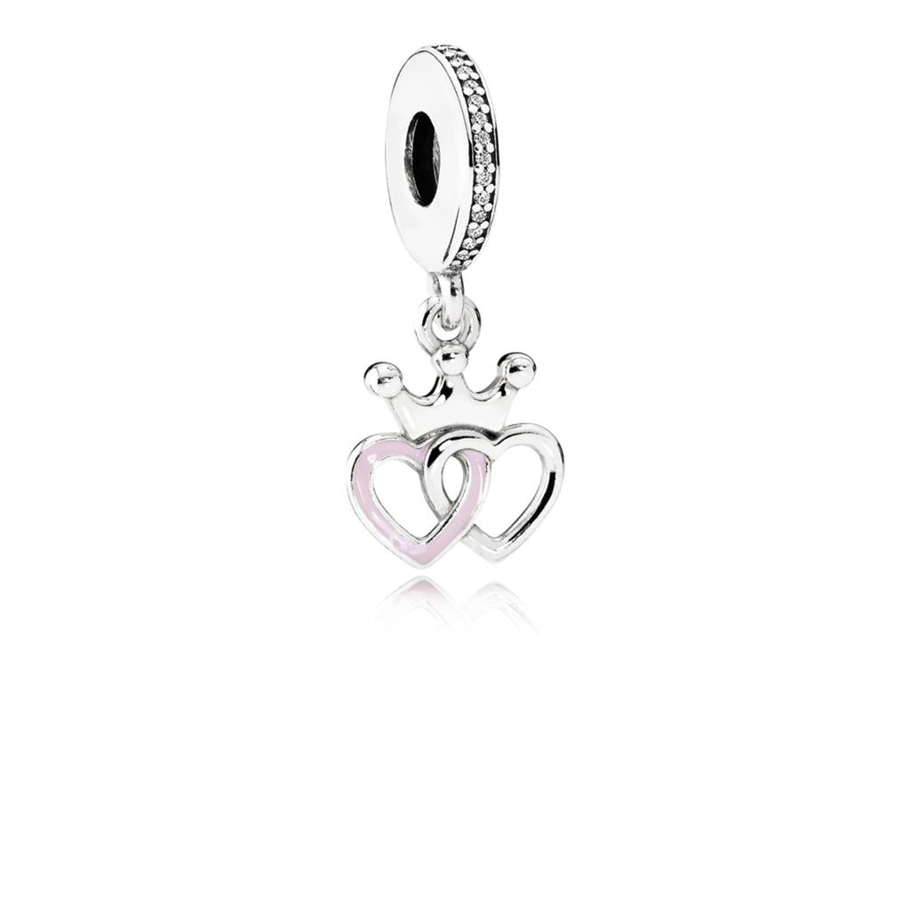 Crowned Hearts, Orchid Pink Enamel & Cle