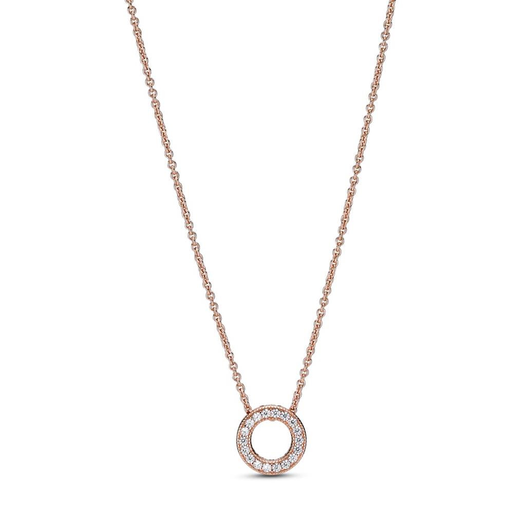 Pandora Logo PaveCircle Collier Necklace