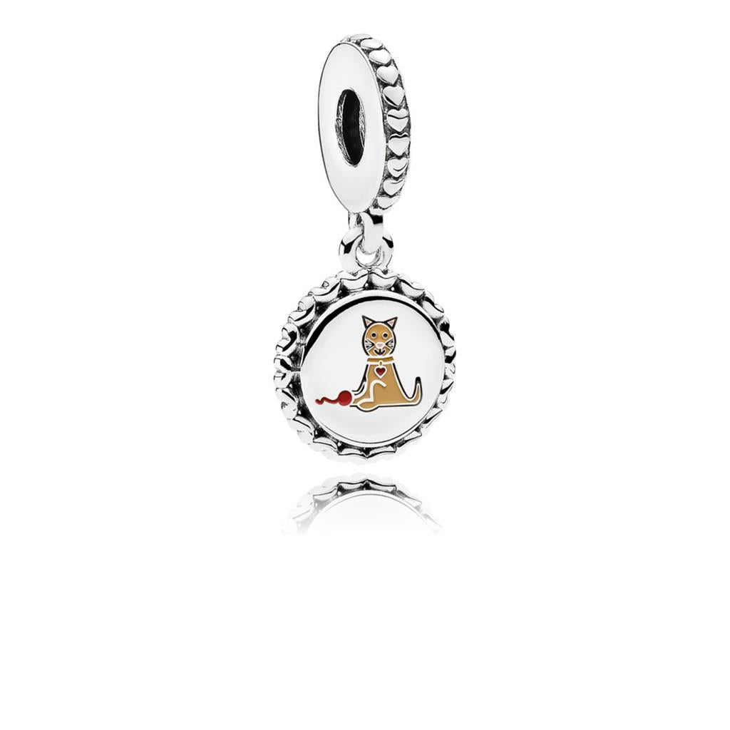 CAT Stick Figure Engraved Dangle