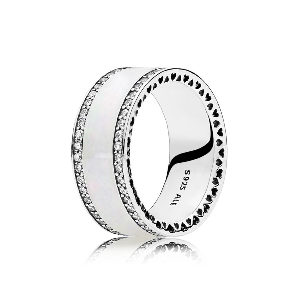 Hearts of PANDORA, Silver Enamel & Clear