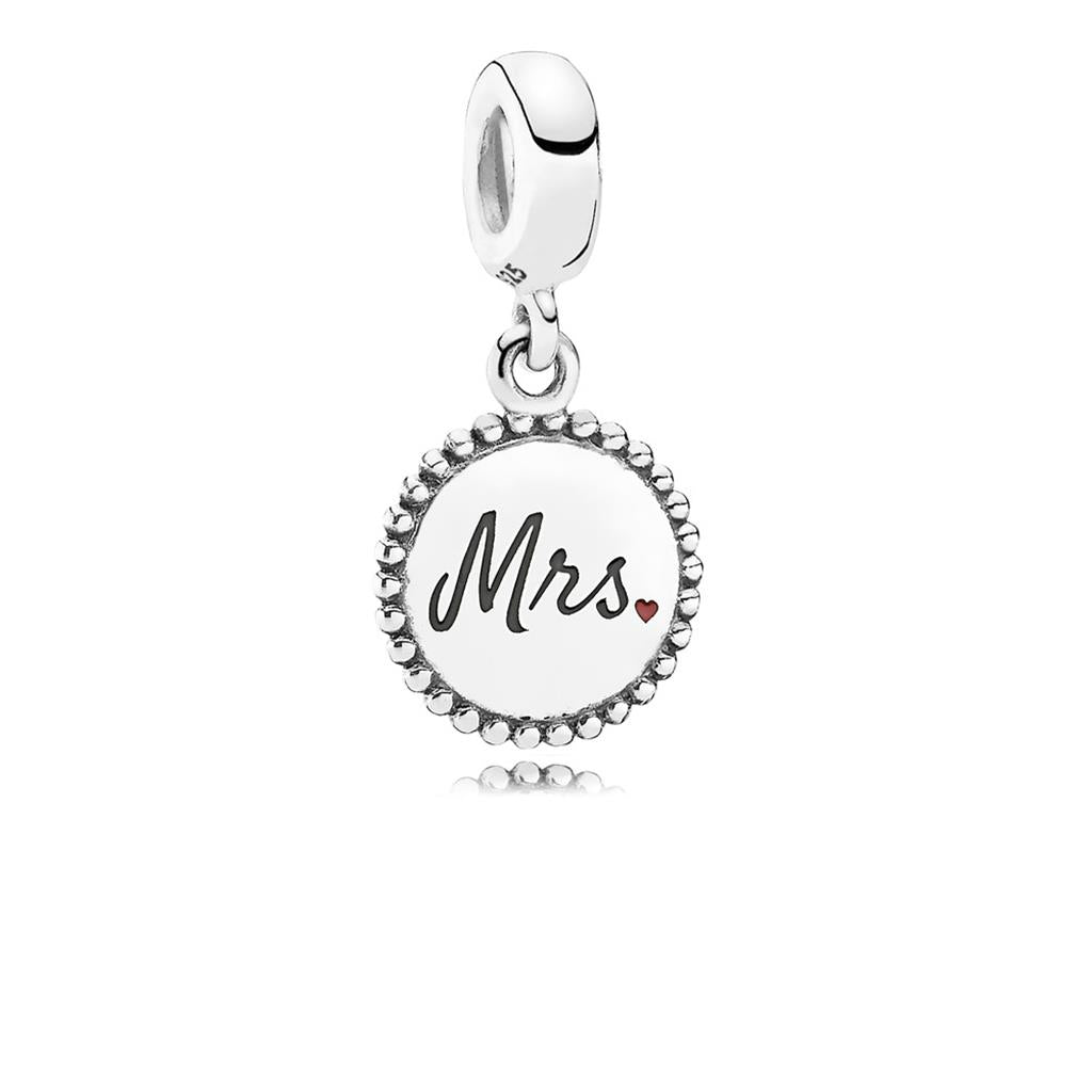 Mrs Engraved Dangle Charm