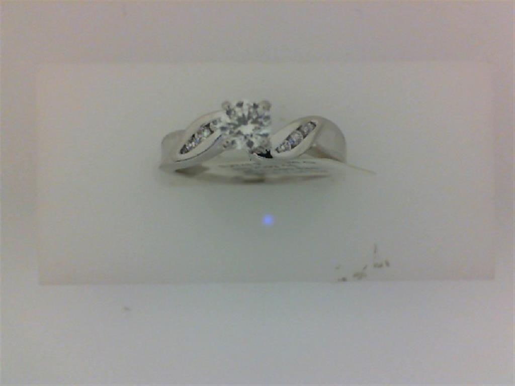 Lady's White 14 Karat Engagement Ring Wi