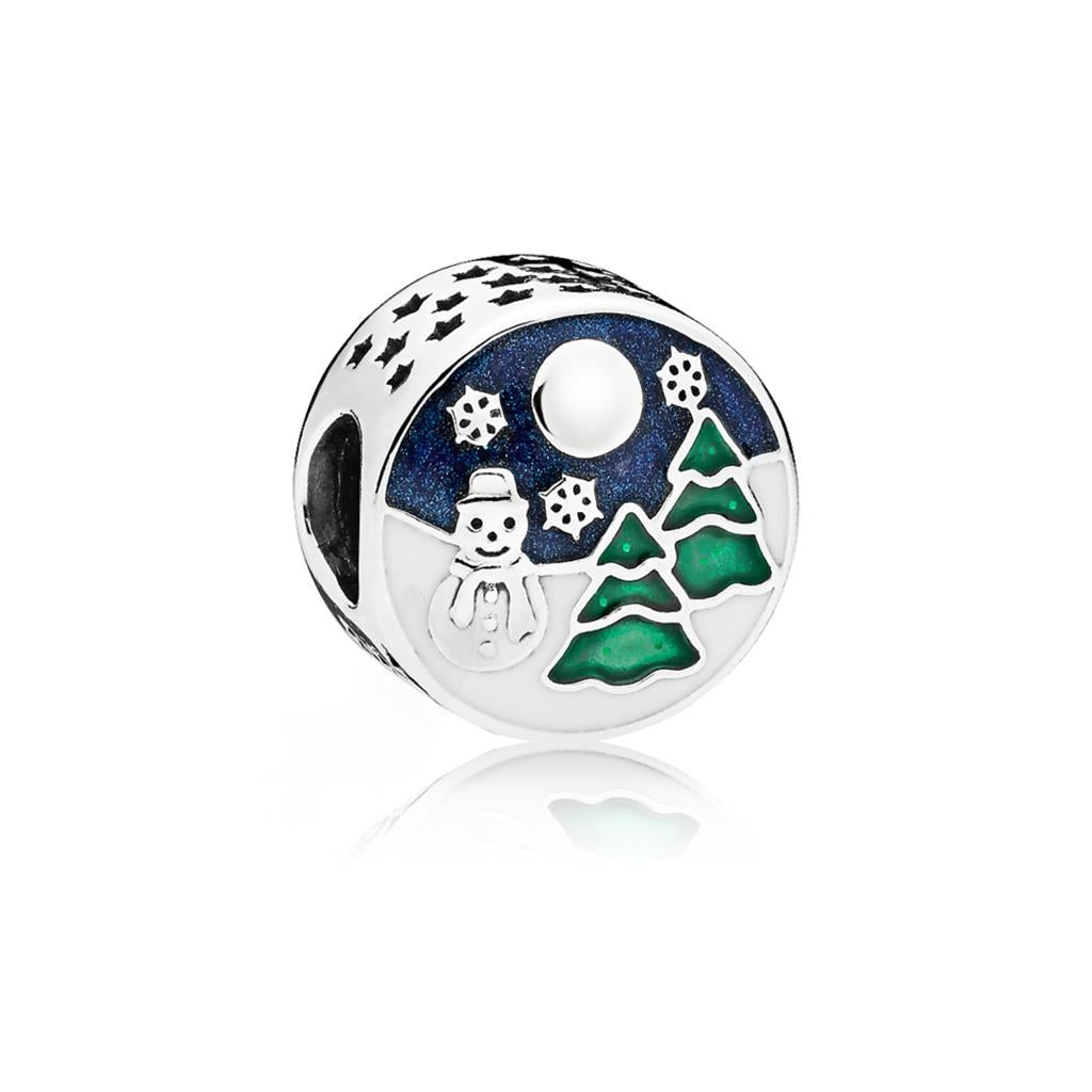 Snowy Wonderland, Blue & Green Enamel