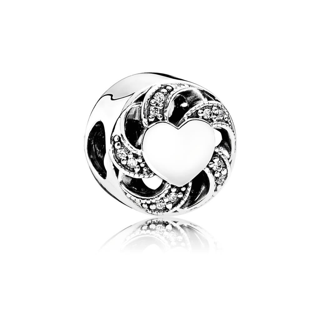 Ribbon Heart, Clear CZ