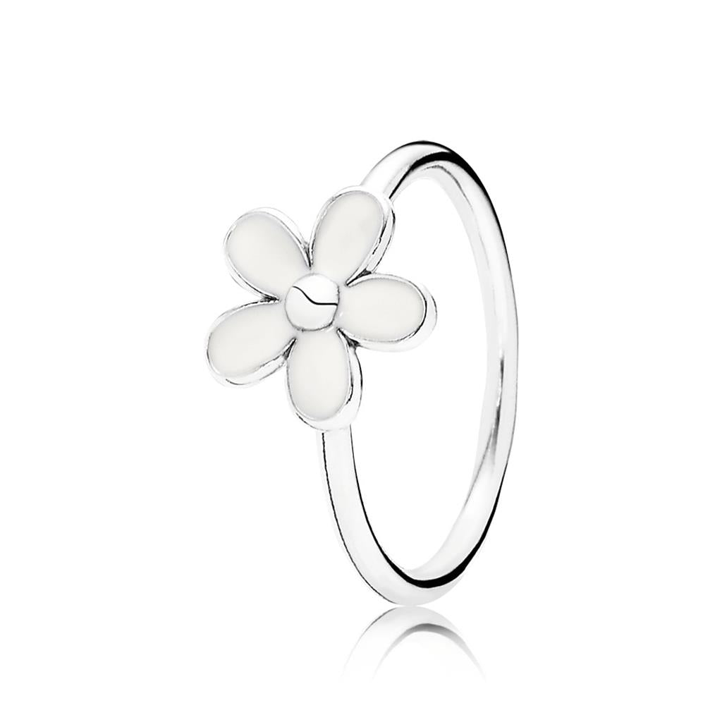 darling daisy, white enamel