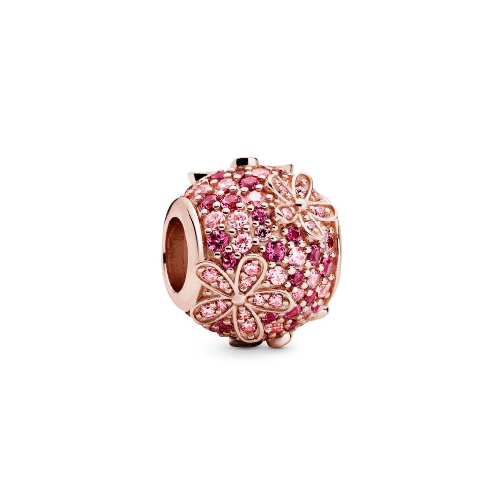 Pink Pave Daisy Flower Charm