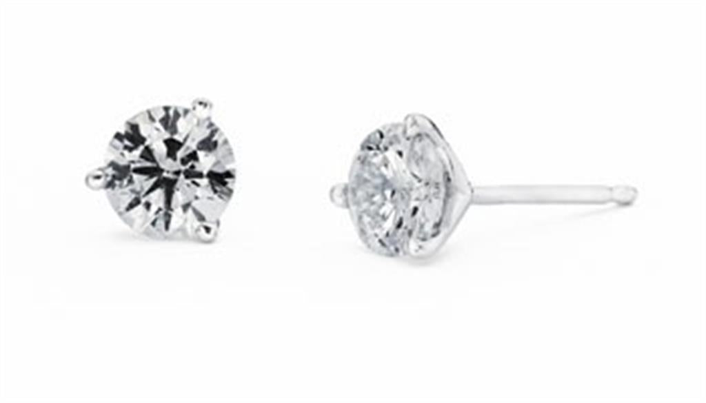 Lady's White 14 Karat Stud Earrings With