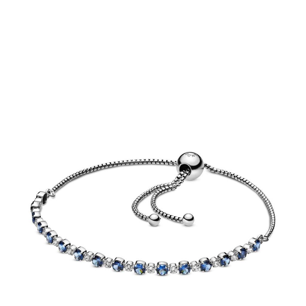 Blue and Clear Sparkle?Slider Bracelet