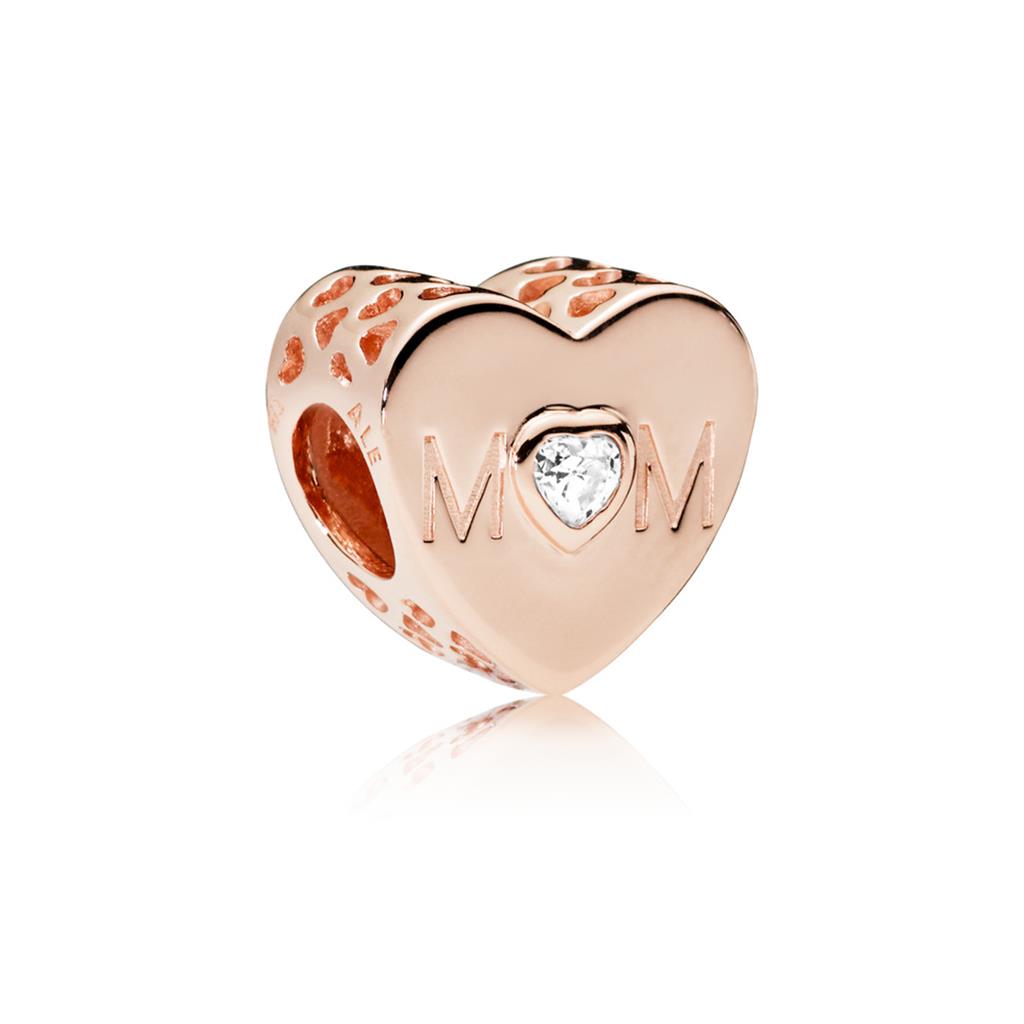 Clear Mom Heart Charm