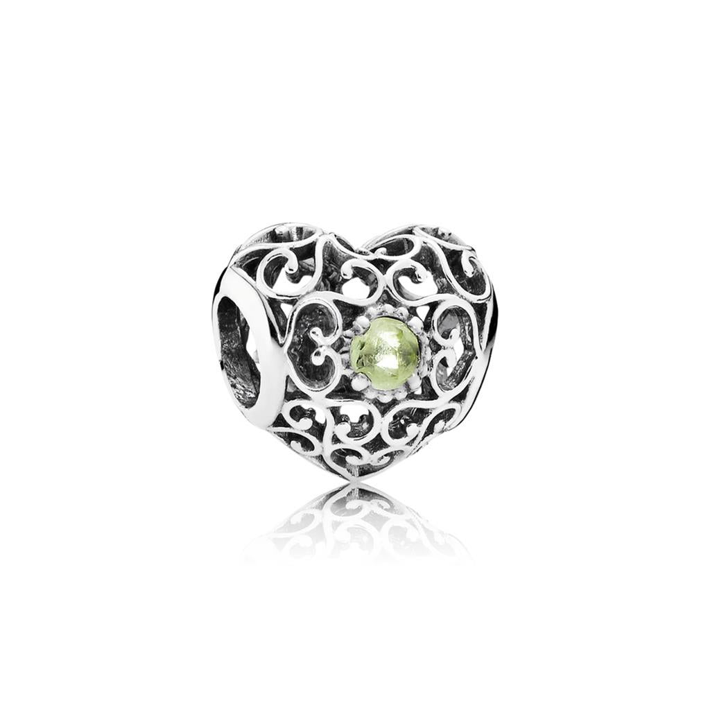 August Signature Heart, Peridot