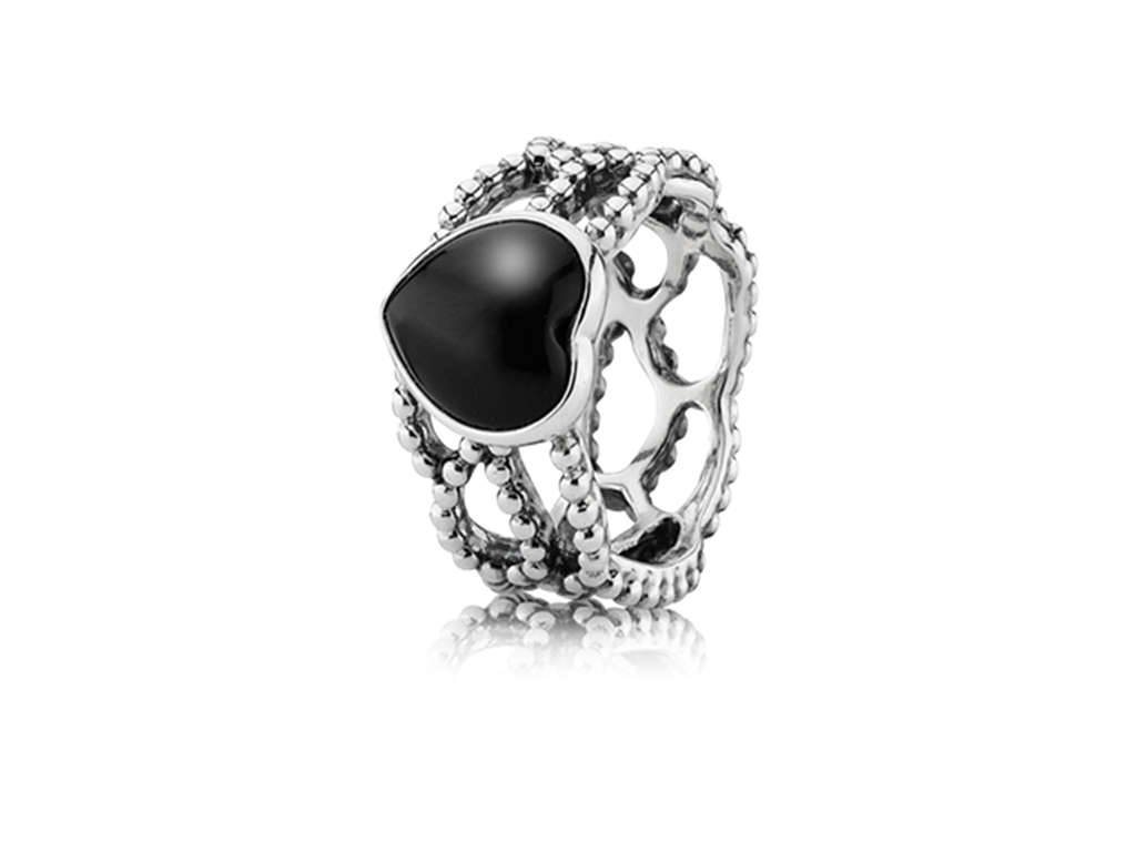 Ring Mi Amor, Black Onyx, size 60 EUR