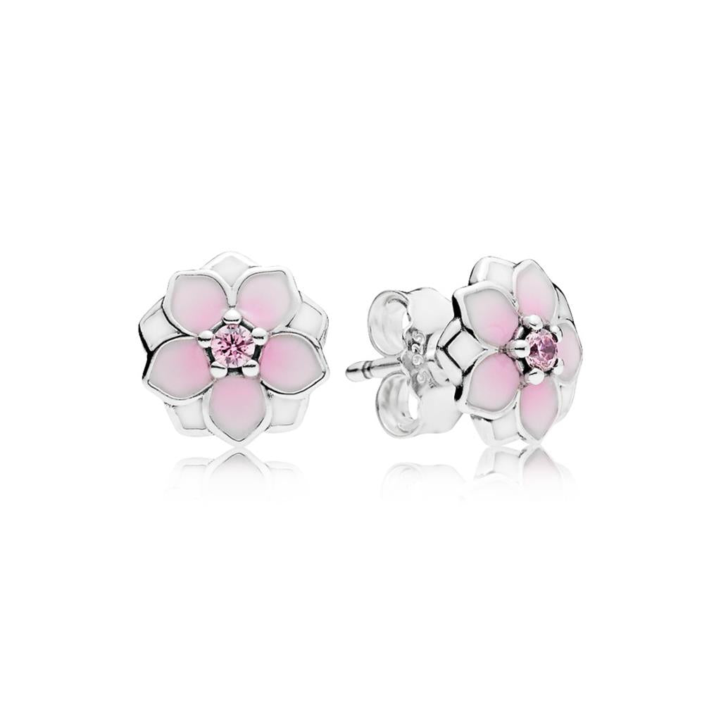 Magnolia Bloom, Pale Cerise Enamel & Pin