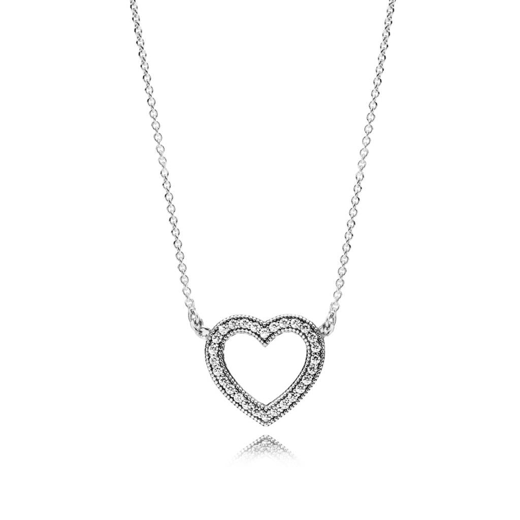 Sparkling Open Heart Necklace
