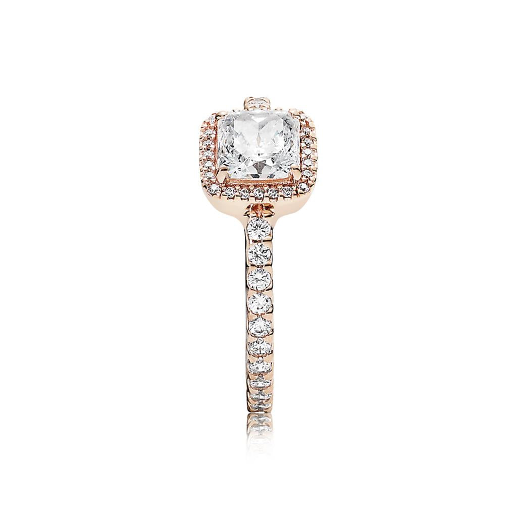 Square Sparkle Halo Ring