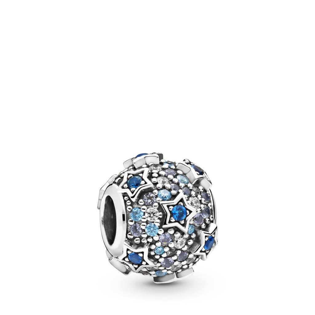 Elevated Stars Pave, Blue & Clear CZ