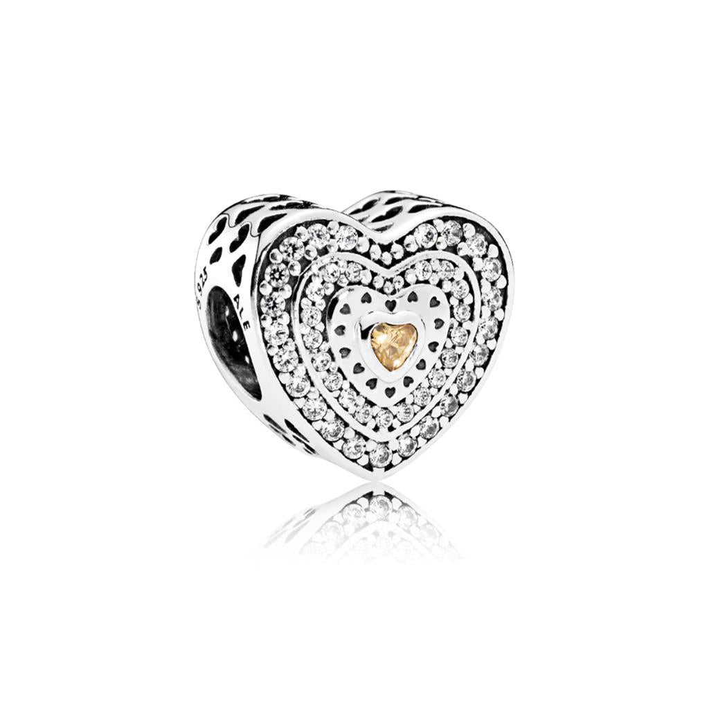 Lavish Heart, Fancy-Colored & Clear CZ