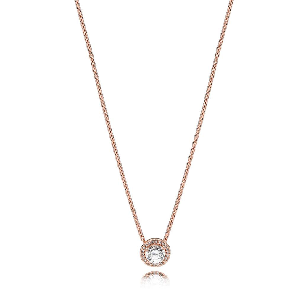 Round Sparkle Halo Necklace