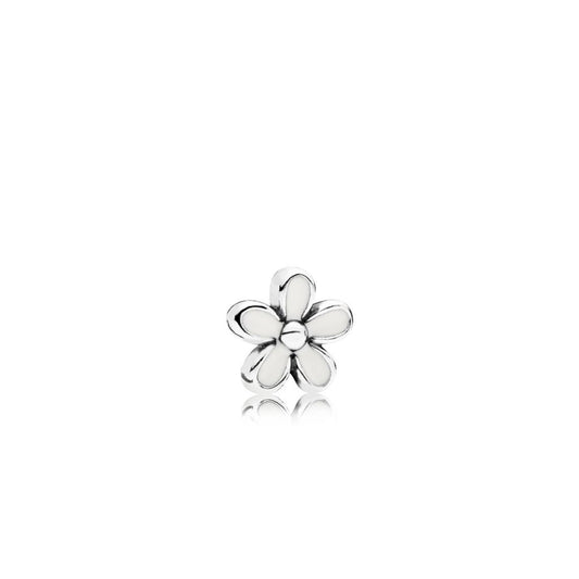 Daisy silver petite element with white e