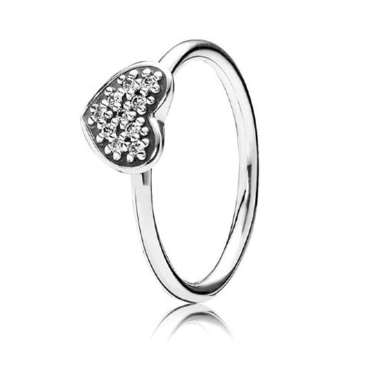 clear Pave heart, clear CZ
