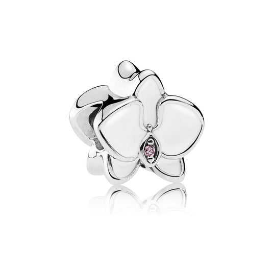Orchid, White Enamel & Orchid CZ