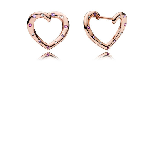 Bright Hearts Hoops, Multi-Colored Cryst