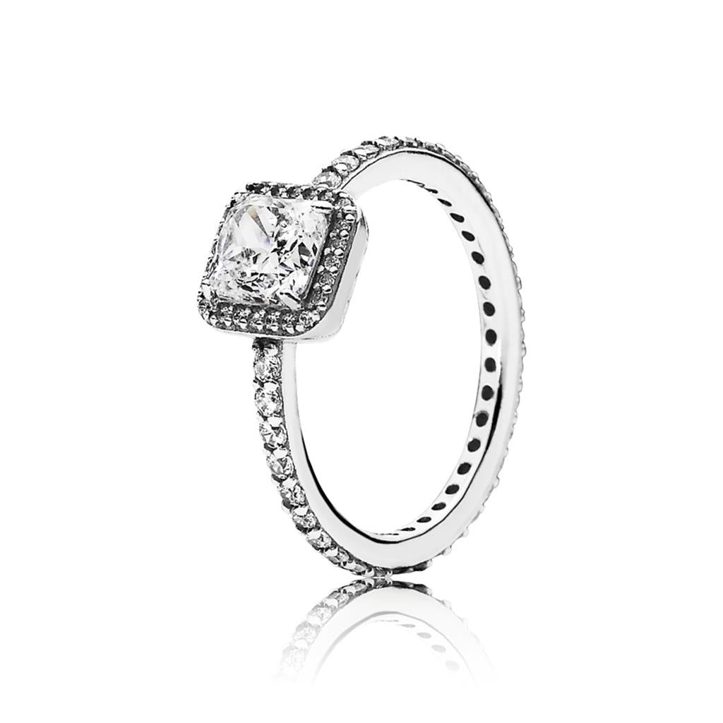 Square Sparkle Halo Ring