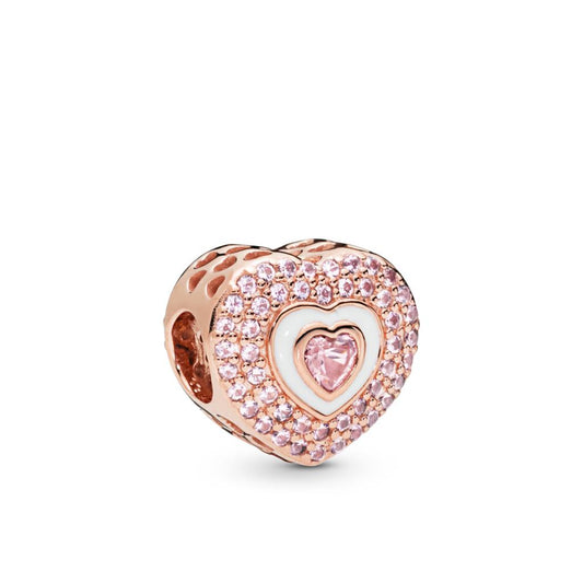 Pink Pave Heart Charm