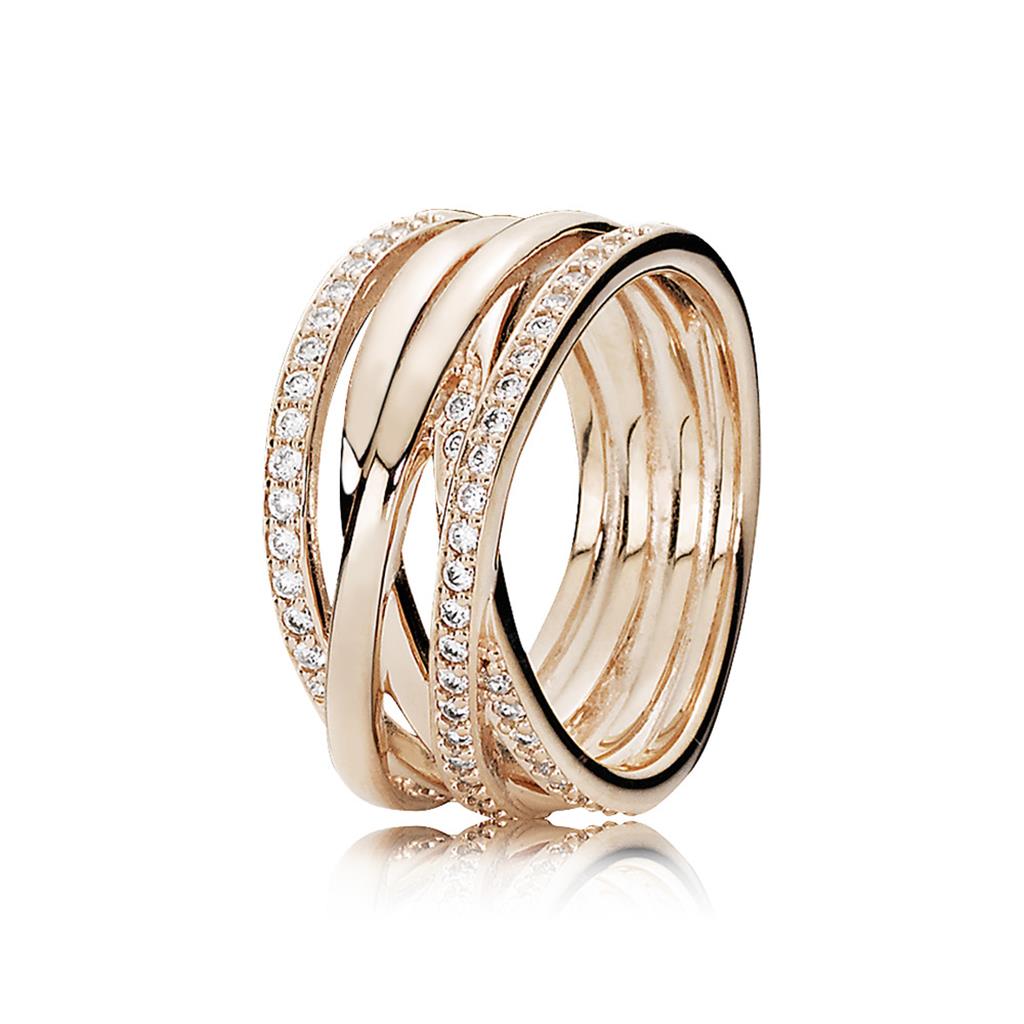 Sparkling & Polished Lines Ring