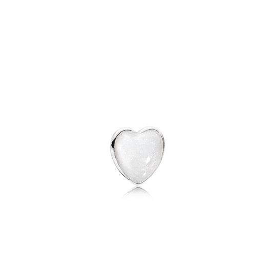 Heart silver element with silver enamel
