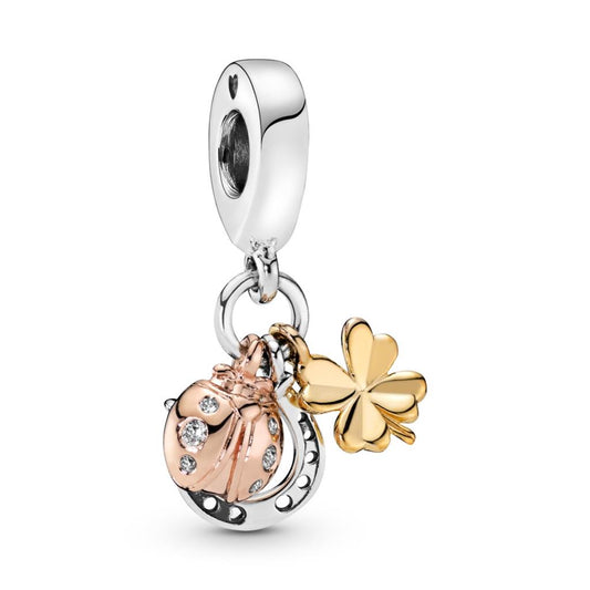 Horseshoe, Clover & Ladybird Dangle Char