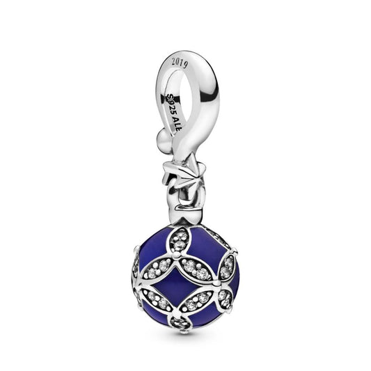 Christmas Ornament, Blue Enamel & Clear