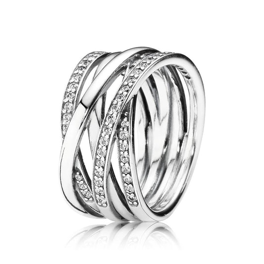 Sparkling & Polished Lines Ring