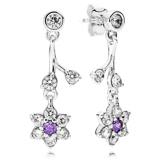 Forget Me Not, Purple & Clear CZ