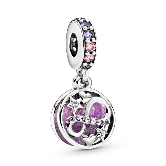 Glittering Infinity Hearts & Stars Dangl