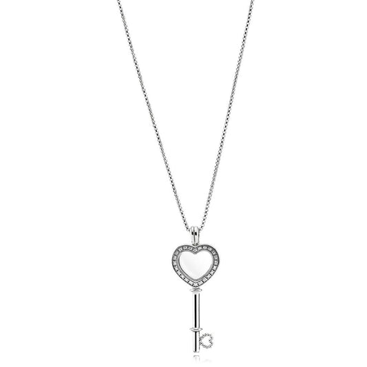 Floating Locket Heart Key, Sapphire Crys
