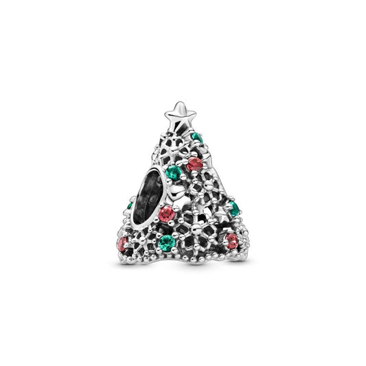 Glitter Christmas Tree, Red CZ & Green C