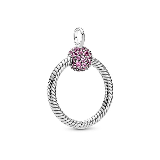 Pandora Moments Small Pink Pave O Pendan