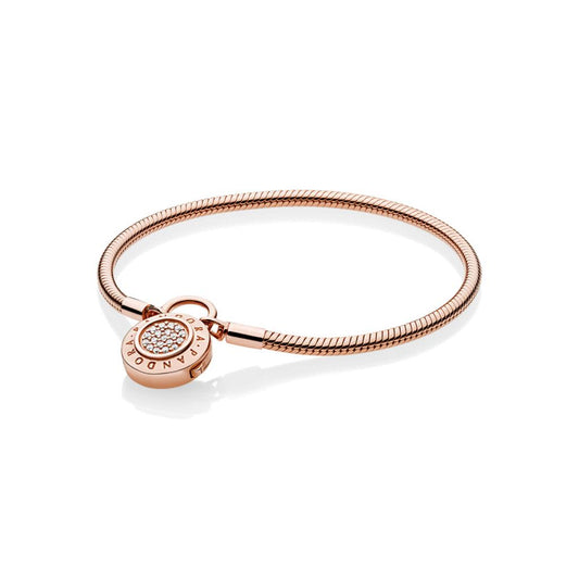 Smooth PANDORA Rose Bracelet, Signature