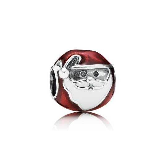 jolly santa, red & white enamel
